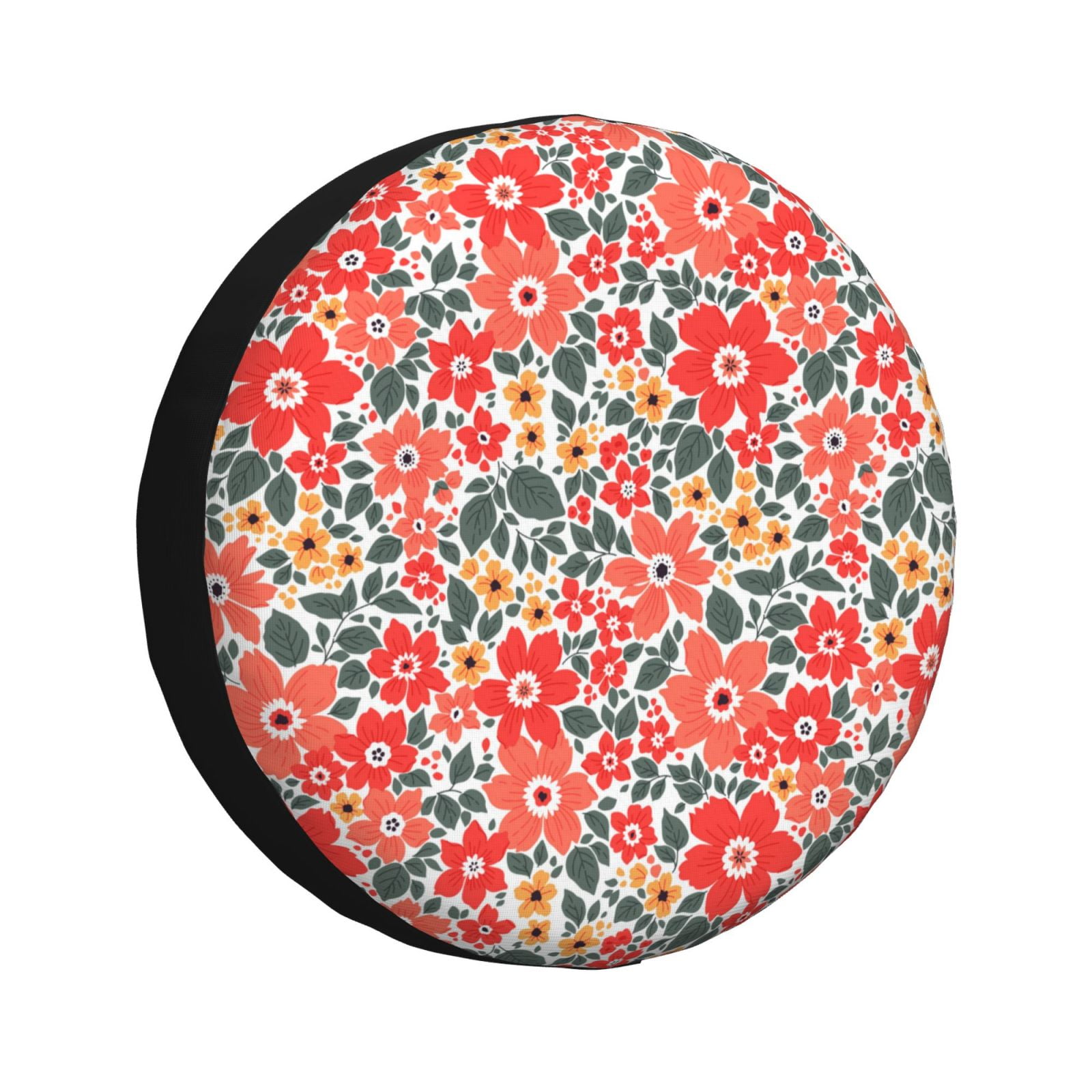 Naloa Small Coral Red Flowers PVC Leather Spare Tire Wheel Cover for ...