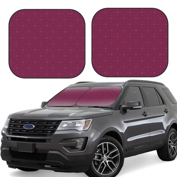 Naloa Small Stars Print 2-Piece Windshield Sunshade,Foldable Car Front Window Sun Shades,for Most Sedans SUV Truck-Small