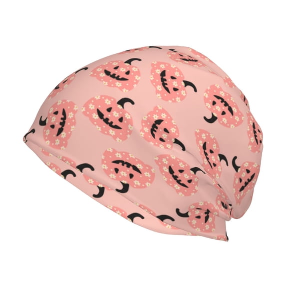 Naloa Smiling Pink Pumpkins Beanie for Men Women Knitted Unisex Winter Hat Beanies Cap Knit Cuffed Beanies Hats