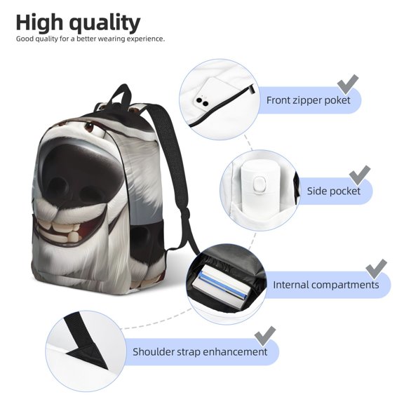 Naloa Smiling Polar Bear Print Durable Canvas College Rucksack,Laptop Excursion Backpack,Travel Notebook School Backpack,Bookbag For Men Women