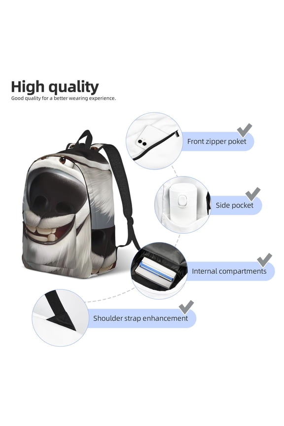 Smiling Polar Bear Print Durable Canvas College Rucksack,Laptop Excursion Backpack,Travel Notebook School Backpack,Bookbag For Men Women