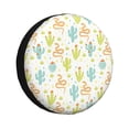 thumbnail image 1 of Naloa Snake And Cactus PVC Leather Spare Tire Wheel Cover for Car Truck SUV Camper Trailer Universal Fit many size14 inch, 1 of 6