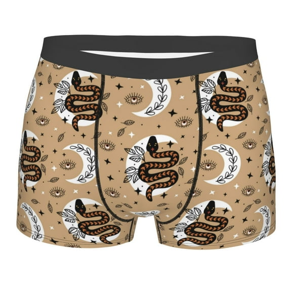 Naloa Snake And Flower Print Mens Underwear - Boxers for Men, Classic Briefs for Men
