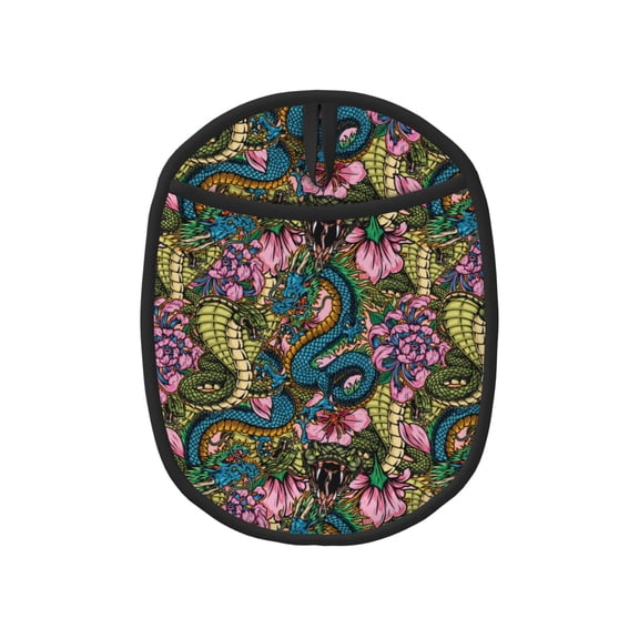 Naloa Snake And Flower Silicone Pot Holders, Oven Mitts Heat Resistant Hot Pads, Non Slip Pot Holder for Kitchen Baking and Cooking 9.4 x 7.5 Inches