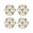 thumbnail image 1 of Naloa Snake And Moon Leather Coasters for Drinks, Durable Drink Coasters 4 Set for Tabletop Protection, Luxurious Home Décor and Housewarming Gift ( {designName})Hexagon, 1 of 6