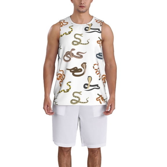 Naloa Snake Basketball Jersey Reversible Men's Mesh Athletic Sports Shirts Training Practice S-4XLMedium