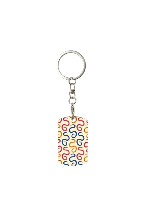 Snake Print Keyfob with Split Key Ring and Print Labels, Key Labels Key Chain Tags, Luggage Tags, Car Key Chain Ring Keyfob Gift