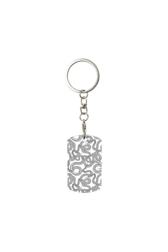 Snake Print Keyfob with Split Key Ring and Print Labels, Key Labels Key Chain Tags, Luggage Tags, Car Key Chain Ring Keyfob Gift
