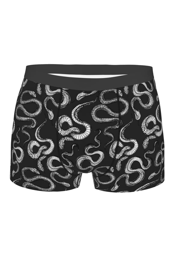 Snake Print Mens Underwear - Boxers for Men, Classic Briefs for Men