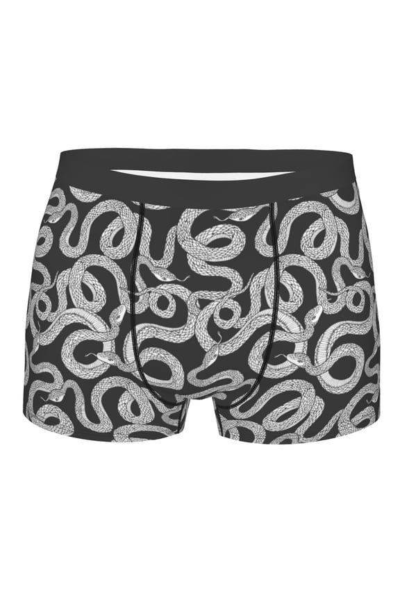 Snake Print Mens Underwear - Boxers for Men, Classic Briefs for Men