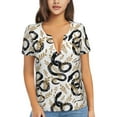 thumbnail image 1 of Naloa Snake Print T-Shirts Short Sleeve V Neck Tees for Women Fashion Tops Trendy Lightweight Soft Casual Summer Outfits Clothes, 1 of 5