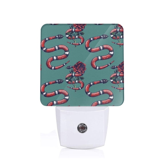 Naloa Snake And Rose Night Lights Plug into Wall, Dusk to Dawn Sensor Warm White Led Night Light 0.5W, Nightlight suit for Adults, Bedroom, Bathroom, Hallway, Kitchen