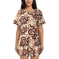 thumbnail image 1 of Naloa Snake Women's Short-Sleeved Pajama Set, Loungewear, Summer pajamas, Breathable Cozy - 3X-Large, 1 of 9