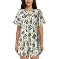 thumbnail image 1 of Naloa Snake Women's Short-Sleeved Pajama Set, Loungewear, Summer pajamas, Breathable Cozy - Small, 1 of 9