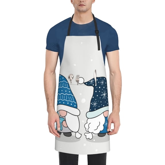 Naloa Snow Gnome for Winter Apron Kitchen Aprons with Pockets for Women Men Chef