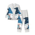 thumbnail image 1 of Naloa Snow Gnome for Winter Men’s Pajamas Set - Long Sleeve Button Down Sleep Shirt and Pajama Bottoms Sleepwear Set-X-Large, 1 of 7