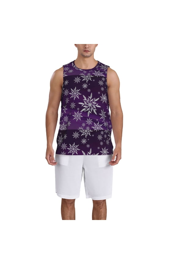 Snowflake Gradient Purple Basketball Jersey Reversible Men's Mesh Athletic Sports Shirts Training Practice S-4XLMedium