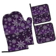 thumbnail image 1 of Naloa Snowflake Gradient Purple Oven Mitts and Pot Holders 4 pcs Set, Cooking Baking Grilling Kitchen Oven Glove for Cooking, 1 of 6