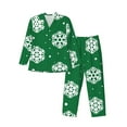 thumbnail image 1 of Naloa Snowflake Men’s Pajamas Set - Long Sleeve Button Down Sleep Shirt and Pajama Bottoms Sleepwear Set-Medium, 1 of 7