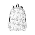 thumbnail image 1 of Naloa Snowflake Minimalist Canvas Backpack for Men Women Rucksack Casual Travel Daypack College Tote Satchel Bookbag for Teens-Small, 1 of 7