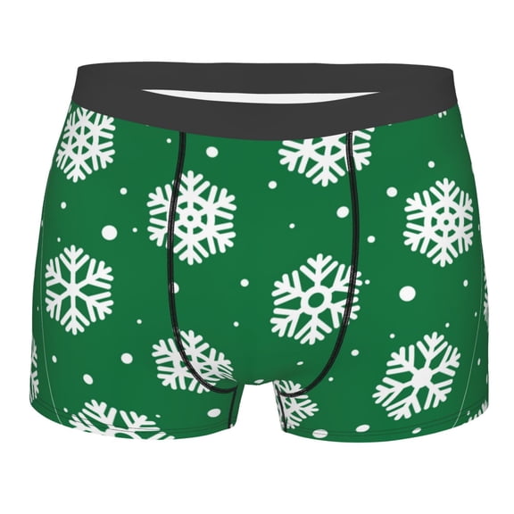 Naloa Snowflake Print Mens Underwear - Boxers for Men, Classic Briefs for Men