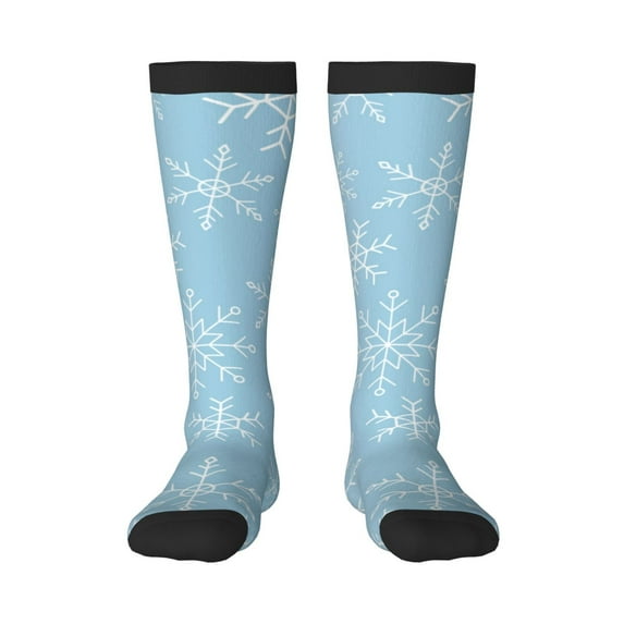Naloa Snowflake Snowing Knee Socks, High Socks Long Stretchy Sock Women Knee High Stocking, Long Socks for Women