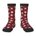thumbnail image 1 of Naloa Snowflake red plaid Kids Socks Unisex Kids and Toddlers' Crew Socks, ,1 Pairs, 1 of 5