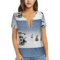 thumbnail image 1 of Naloa Snowman And Christmas Tree Print T-Shirts Short Sleeve V Neck Tees for Women Fashion Tops Trendy Lightweight Soft Casual Summer Outfits Clothes, 1 of 5