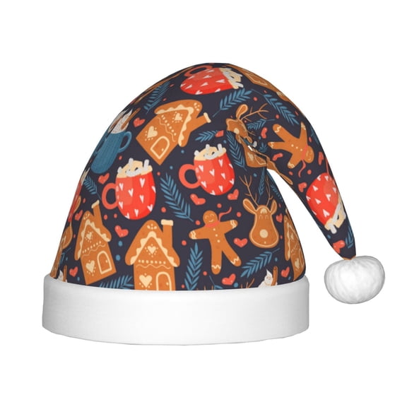 Naloa Snowman house leaf Santa Hat for Kids Baby Christmas Hats,Girls Boys Toddler Plush Xmas Holiday Hat,Luxury Santa Claus Hat