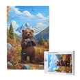 thumbnail image 1 of Naloa Snowy Mountain Photography Bear Custom Puzzles Personalized Puzzle 1000 Pieces from Photo Custom Jigsaw Puzzle for Wedding, Graduation, (29.5×19.7in, Vertical), 1 of 9