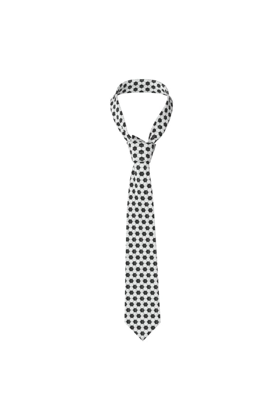 Soccer Print Solid Color Tie Formal Necktie for MenSuitable for business, daily life, work