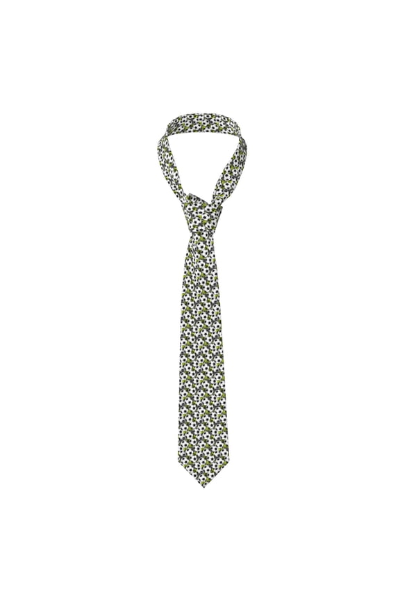 Soccer and Football Print Solid Color Tie Formal Necktie for MenSuitable for business, daily life, work