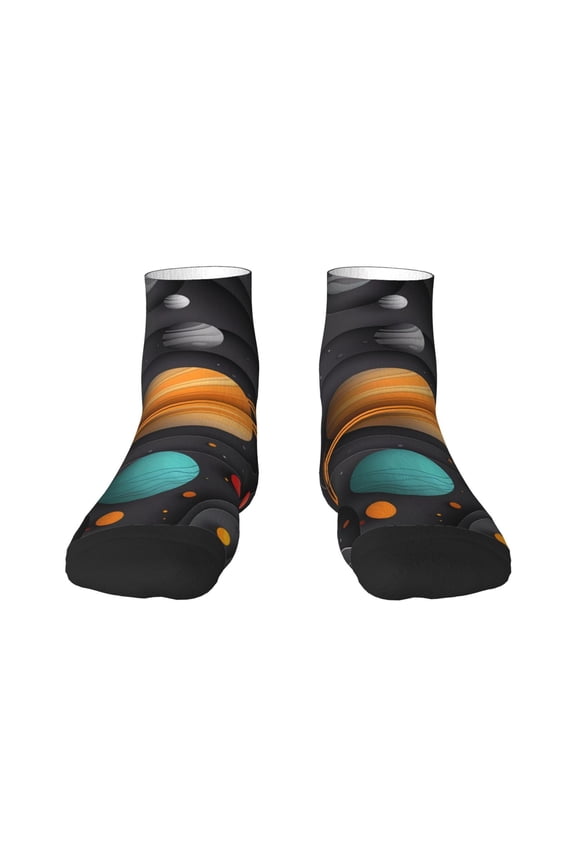 Solar System Paper Art Ankle Socks for Women Non Slip Socks No Show Socks Classic Low Cut Casual Socks Casual Socks