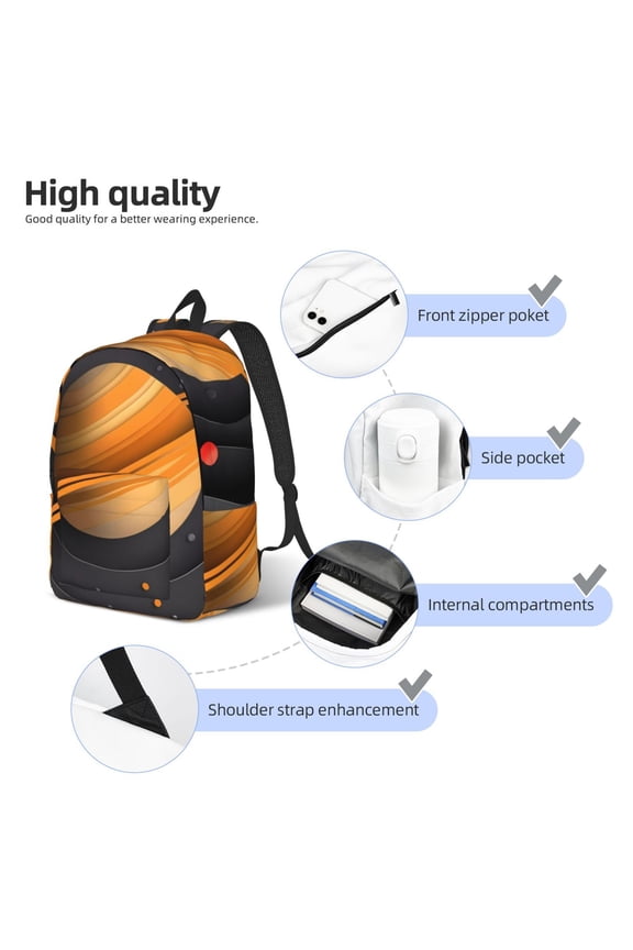 Solar System Paper Art Print Durable Canvas College Rucksack,Laptop Excursion Backpack,Travel Notebook School Backpack,Bookbag For Men Women