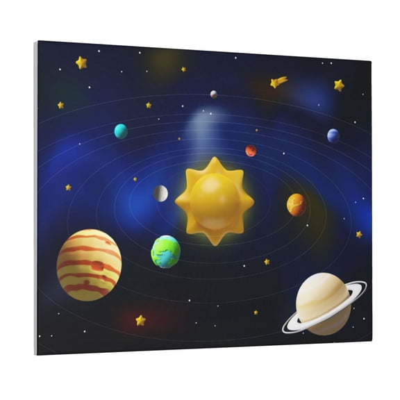 Naloa Solar System Print Canvas Bathroom Wall Art,Bathroom Wall Art Decoration, Canvas Poster Prints,Decorative Paintings for Living Room, Bathroom, Kids Room