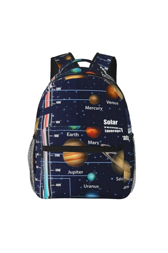 Solar System Print Solid Color Tie Formal Necktie for MenSuitable for business, daily life, work