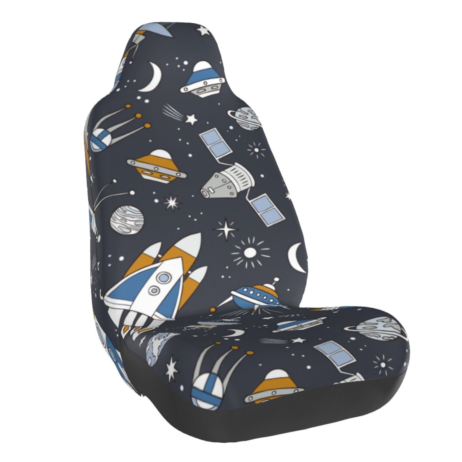 Naloa Space Cars Car Seat Covers Universal Front Seat Coves for Car Accessories ,Padded Car Covers for Automotive, SUV, Truck, and Van