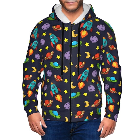 Naloa Space D Men’s Hoodies, Zip up Hoodie, Sweatshirts,Hoodies for Men Sizes S-3XL-Small