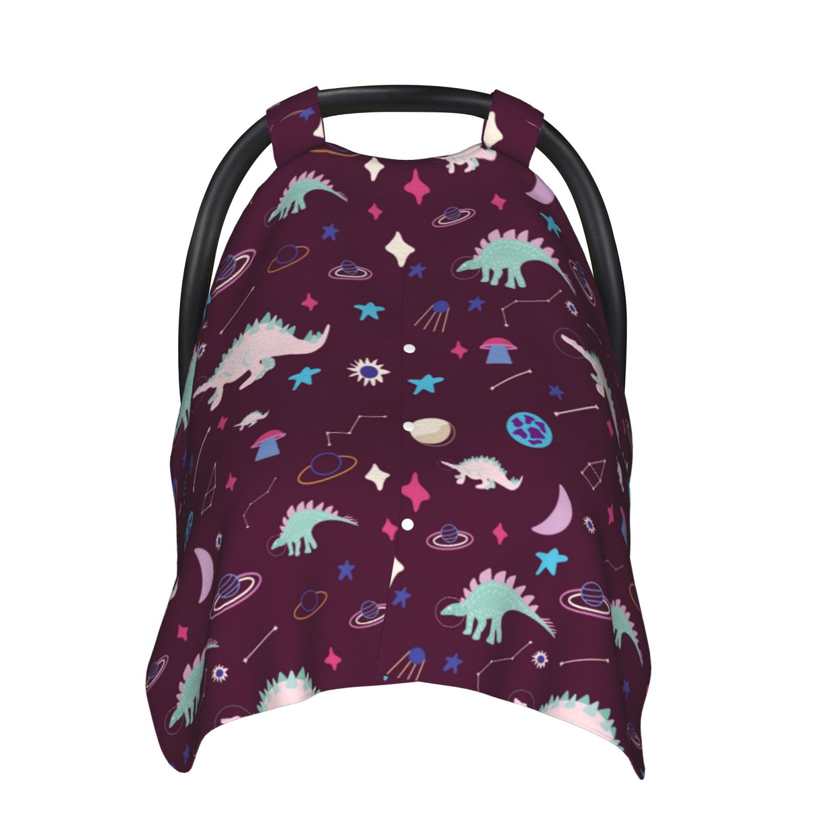 Naloa Space Dinosaur Baby Car Seat Cover, Breathable Baby Carrier Cover, Multiuse Baby Carrier Cover & Nursing Breastfeeding Cover