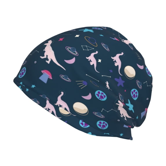 Naloa Space Dinosaur Beanie for Men Women Knitted Unisex Winter Hat Beanies Cap Knit Cuffed Beanies Hats