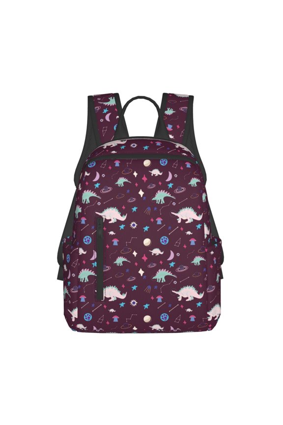 Space Dinosaur Print Lightweight DayBackpack Suitable for school, work, shopping, travel, etc.