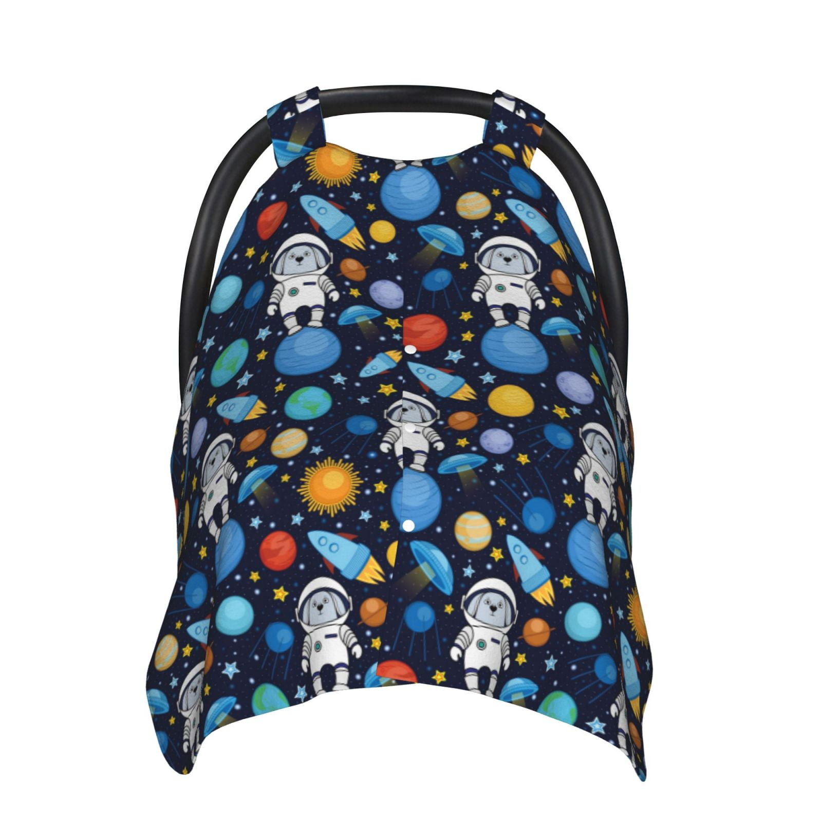 Naloa Space Dog Baby Car Seat Cover, Breathable Baby Carrier Cover, Multiuse Baby Carrier Cover & Nursing Breastfeeding Cover