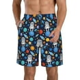 thumbnail image 1 of Naloa Space Dog Men's Beach Shorts, Surfing shorts, Swim trunks, Quick Dry Swim Trunks for Surfing Beach Fun - X-Large, 1 of 9