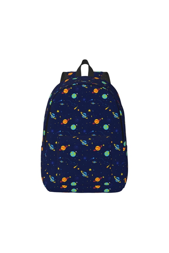 Space Galaxy Canvas Backpack for Men Women Rucksack Casual Travel Daypack College Tote Satchel Bookbag for Teens-Small
