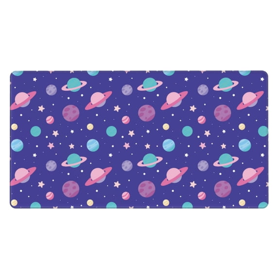 Naloa Space Gaming Mouse Pad Large Mouse Mat Long Extended Desk Pad Non-Slip Rubber Mice Pads Stitched Edges Thin Pad (16x29.5 Inch)
