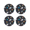 thumbnail image 1 of Naloa Space Leather Coasters for Drinks, Durable Drink Coasters 4 Set for Tabletop Protection, Luxurious Home Décor and Housewarming Gift ( {designName})Round Shape, 1 of 6