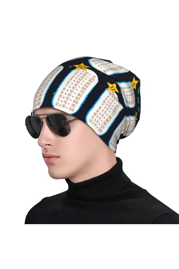 Space Math Times Tables Soft Beanie Hat, Knit Beanie Daily Beanie in Fine Knit for Women Men Winter Travel, Outdoor