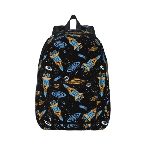 Naloa Space Rockets Canvas Backpack for Men Women Rucksack Casual Travel Daypack College Tote Satchel Bookbag for Teens-Medium