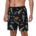 thumbnail image 1 of Naloa Space Rockets Print Men Swim Trunks with Compression Liner ,Board Shorts,Men's Swim Shorts with Drawstring and Elastic Waistband-X-Large, 1 of 6