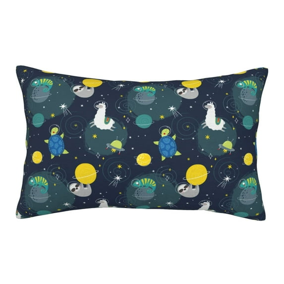 Naloa Space and Animals Pillowcase, Throw Pillowcase, Wrinkle-Free, Stain-Resistant with Hidden Zipper for Bedroom Sofa - 20"x30"